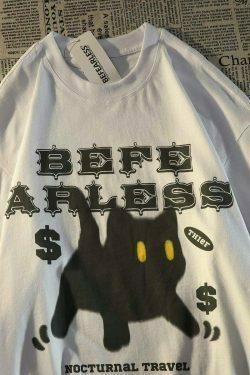 gothic black cat t shirt by befe arless 5875