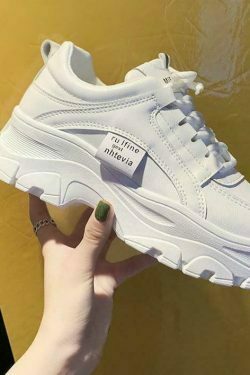 trending aesthetic style & 8211 white mesh platform sneakers 6861