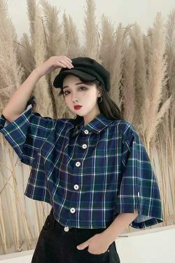 y2k aesthetic outfits fashion grunge clothing & 8211 aesthetic style trend & 8211 aesthetic trendy plaid shirt 6113